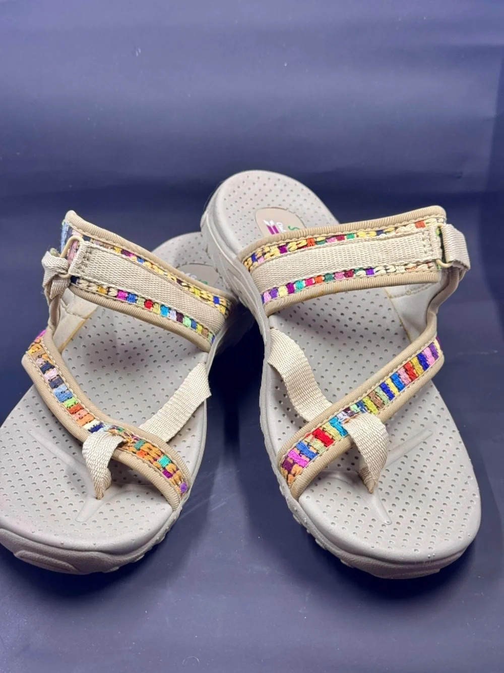 Women's Skechers Size 8 Reggae - Mad Swag - Tan Natural Slide Sandals #41124 - Picture 10 of 10